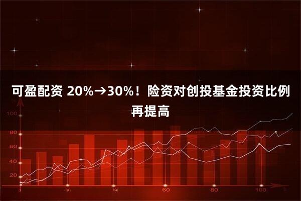 可盈配资 20%→30%！险资对创投基金投资比例再提高